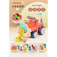 Train Colored Clay Noodle Maker Hamburger Ice Cream Machine Children Plasticine Toys Handmade Clay Mold Tool Set