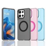 For Motorola MOTO G86 / G56 Case ELVEV Candy Colour Matte Transparent PC Back+TPU Bumper Slim Suctio