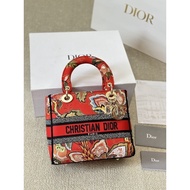 DLite Embroidery Bag Same Embroidery Diana Diana Bag Rattan Plaid Embroidery Female Bag 24cm