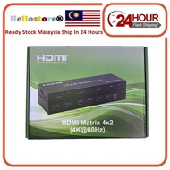 HDM1 Matrix Switch 4 in 2 Out 4Kx2K Matrix HDMI Video Switcher Splitter with Optical L/R Audio Extra