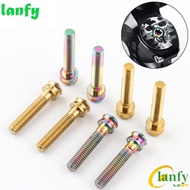 LANFY Bicycle Stem Top Cap Screw, Titanium Alloy Ultra-light Bicycle Headset Top Cap Bolt, Durable Skull Head Colorful M6x30/35mm Bicycle Headset Cover Screws Cycling Parts