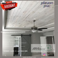 Plafon PVC minimalis arni motif kayu-marmer tebel 8mm lebar 20cm ready