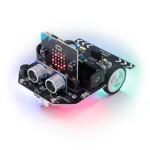 Freenove Micro:Rover Kit for BBC micro:bit V2, Obstacle Avoidance, Light-tracing, Line-tracking, Rem