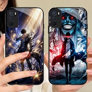 O-44 Solo Leveling Casing mobile phone tempered glass OPPO Reno A54S A93 A16E A74 A95 F19 A16S F19S 