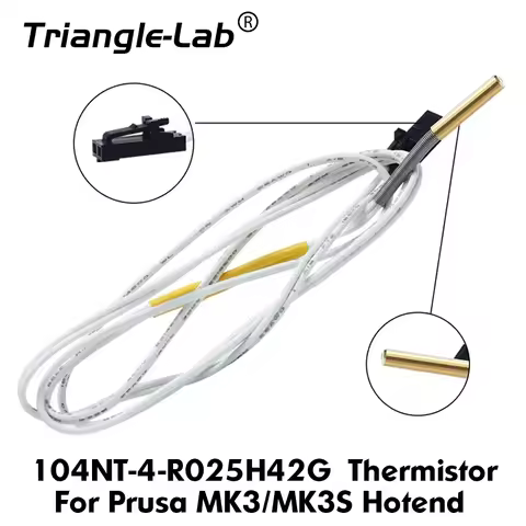 Trianglelab 104NT-4-R025H42G (Same 104GT-2) Thermistor 70CM Custom Plug for Prusa MK3 MK3S Hotend Us