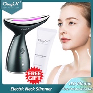 Ckeyin Electric Neck Slimming Massager Ems Neck Slimmer Led Photon Chin Firming Hot Compress Vibrati