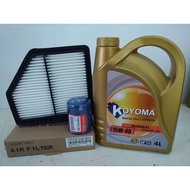 HONDA HRV T7A AIR FILTER + OIL FILTER + KOYOMA 15W40 SEMI SYNTHETIC ENGINE OIL