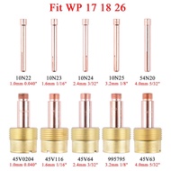 1.0/1.6/2.4/3.2/4.0mm Large TIG Collet Body Gas Lens Collet 10N22 10N23 10N24 10N25 54N20 45V0204 45