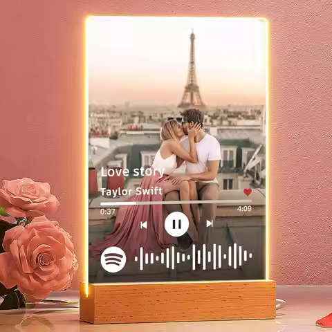 Personalized Spotify Plate Personalized Lamp With Photo Spotify Song Plaque Custom Valentine Romanti
