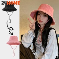 24HOME Solid Colored Fisherman Hat Foldable Casual Hat Outdoor Wide Brim Hat Travel Panama Hats Buck