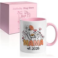 Cawan Teh "Mom Mug, Mama Est 2026", Hadiah Hari Ibu untuk Majlis Baby Shower dan Kehamilan bagi Wani