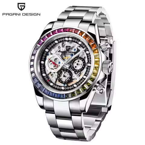 PAGANI DESIGN 1653 Top Luxury Men's Automatic Mechanical Watch Diamond Set Design Cool Watches for M