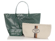 Goyard Green Goyardine Canvas and Chevroches Calfskin Saint Louis GM Tote With Nécessaire Organizer 