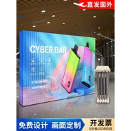 Pull Net Light Box Exhibition Background Wall LED Exhibition Display Stand Folding Double-Sided Back