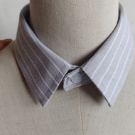 Men Striped Fake Collar Single Shirt Collar Oxford Spinning Pure Cotton Four Seasons Universal Detac
