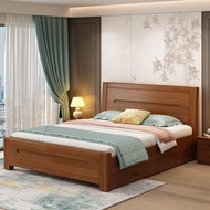 【SG Sellers】 Bed frame Mattress Headboard Wooden bed Rental Room Storage Bed Modern Nordic Simple Double family bed