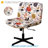 Stretchable Armless Chair Cover for Criss Cross Chair Slipcover Mid Back Wide Seat Accent Chair Cove
