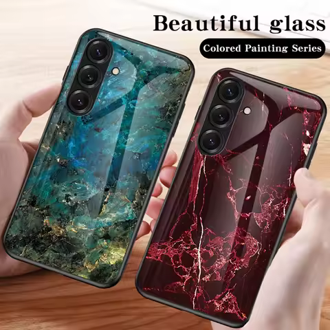 Marbling Tempered Glass Phone Case For Samsung Galaxy A57 A37 5G S26 Plus Ultra Cover S 26 A 37 A 57