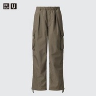 UNIQLO U 寬版降落傘工裝長褲 軍綠 M號 全新