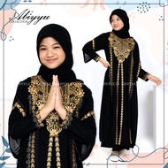 Abiyyuco TA9027A | Gamis Abaya Turkey Anak Perempuan  Turki Remaja Hitam Turky Warna dan Putih Mewah