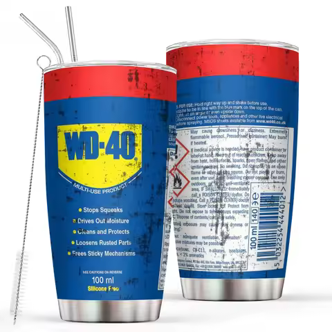 20Oz WD40 Vacuum Tumbler cup STP Engine Oil Filter Print Mug Stainless Steel DoubleWall Water Bottle