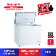 Sharp 310L Chest Freezer SJC318 with Dual Switch Setting 2-1 Chest Chiller / Fridge or Freezer