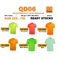 TSHIRT Microfiber Quckdry Plain Berkolar QD06 - NEON PEACH/NEON YELLOW/NEON GREEN/NEON OANGE/GOLD/MI