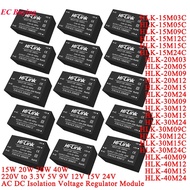 HLK-15M05C 20M05 20M24 30M09 40M12 40M24 15W 20W 30W 40W 220V to 3.3V 5V 9V 12V 15V 24V AC DC Isolat