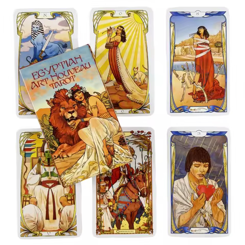 Egyptian Art Nouveau Tarot Cards A 78 Deck Oracle English Visions Divination Edition Borad Playing G