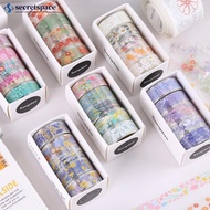 SECRETSPACE 5Rolls Kawaii Transparent Sticker Tape DIY Decorative Material Tape Sketchbook Stickers 