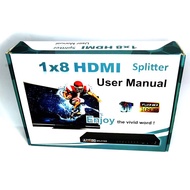 HD 4K x 2K 8 Port HDMI Splitter 1x8 Repeater Amplifier 3D HUB 1 In 8 Output