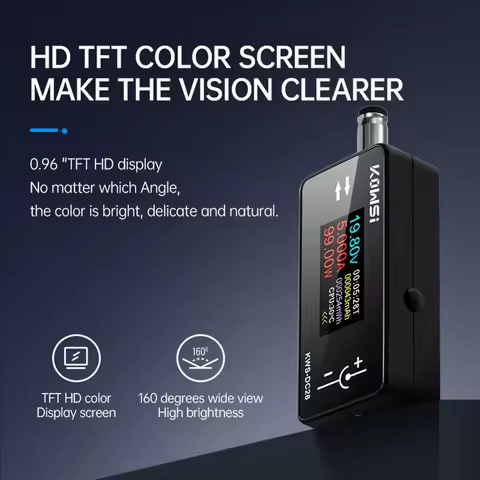 KWS-DC28 Interface Tester 4-30V 12A Voltage Current Tester Digital Voltmeter Ammeter 0.96 Inch TFT C