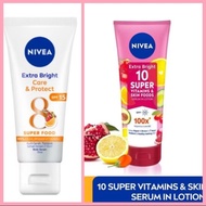 Nivea Body Serum Extra Bright 10 Super Vitamins & Skin Foods/ Nivea Extra Bright Care & Protect Supe
