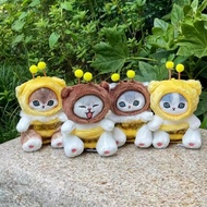 GANTUNGAN Mofusand Keychain Cat Bee with Little Wings Mofusand Bee Series Doll Plush