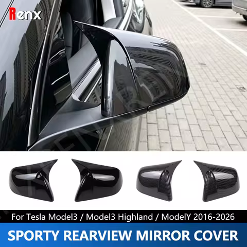 For Tesla Model3 ModelY Model3 Highland 2016-2026+ Rearview Mirror Guard Cover Performance Type Ox H