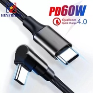 NOVAFLUX 90 Degrees Type C Cable, Elbow 90 Degrees PD 60W Quick Charger Cord, Quick Charge Nylon Bra