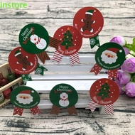 INSTORE Christmas Sticker Series Candy Theme Design DIY Tree/Snowman Label Gift Package Sealing Badge Sticker