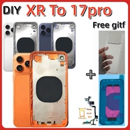 DIY  XR Convert to 17Pro Dessert Back Cover Housing  XR to 17 Pro Body Large Camera, XR Housing Conv
