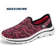 Skechers Women-สเก็ตเชอร์ส รองเท้าผู้หญิง GOwalk 5 Shoes ทอระบายอากาศได้สะดวกสบายน้ำหนักเบารองเท้าเดินสำหรับผู้หญิง-124167-BKMT