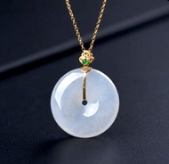 冰種翡翠平安扣項鍊 18K金 | 天然緬甸玉翡翠A貨 | 送禮