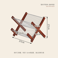 ชั้นวางจานและชามแบบไมโครเวฟ 304 สแตนเลส ชั้นวางจานและชามในครัว ชั้นวางจานและชามแบบพับได้ ชั้นวางจานแ