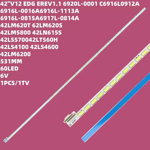 LED Backlight Strip For 42" V12 Edge REV1.1 6920L-0001C 6922L-0016A 42LS4100 LC420EUN 42LM620T 42LM6