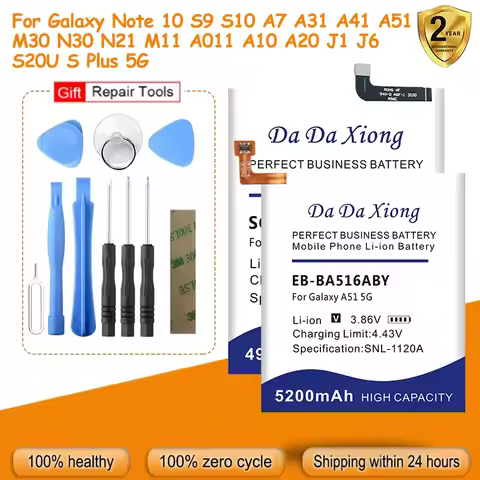 EB-BA516ABY Battery For Samsung Galaxy Note 10 S9 S10 A7 A31 A41 A51 M30 N30 N21 M11 A011 A10 A20 J1