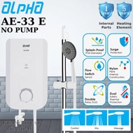 ALPHA INSTANT WATER HEATER WITHOUT PUMP AE-33E / AE33E // RS-E (SHB) / RS-E // SK17E / SK-17E