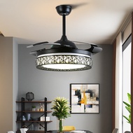Bird's Nest Invisible Fan Lamp Hall Electric Fan Chandelier Living Room Dining Room Office Black Cei