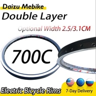 Ebike 36 Lubang 700C Double Layer Bicycle Electric Rim Aluminum Alloy Wheel Width 3.1/2.5Cm Bike