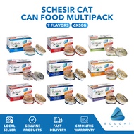 Schesir Cat Can Food Multipack (6x50g) Tuna Beef Chicken Fillets Seabass Delicious Nutritious