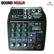 SOUNDMILAN มิกเซอร์ MIXER 4ช่อง ผสมสัญญาณเสียง รุ่น EQ-5502 MP3 USB BLUETOOTH ECHO ระบบไฟเลียง AC/DC