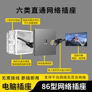 86 Type 6 Type 6 Network Cable Socket Panel Super 5 Type Dual Computer Network Broadband Gigabit Net