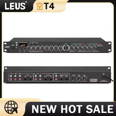 LEUS T4 Professional Digital Reverberation Multi Effect DSP Processor Audio Processor Equalizer